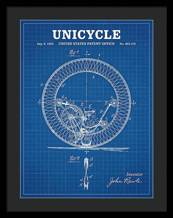 Unicycle Blueprint Patent Us482100a