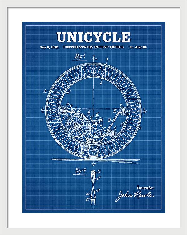 Unicycle Blueprint Patent Us482100a