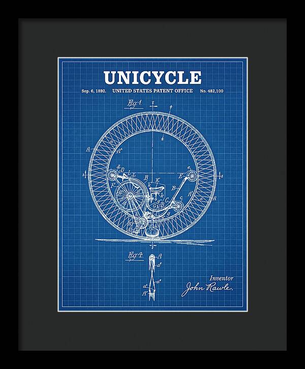 Unicycle Blueprint Patent Us482100a