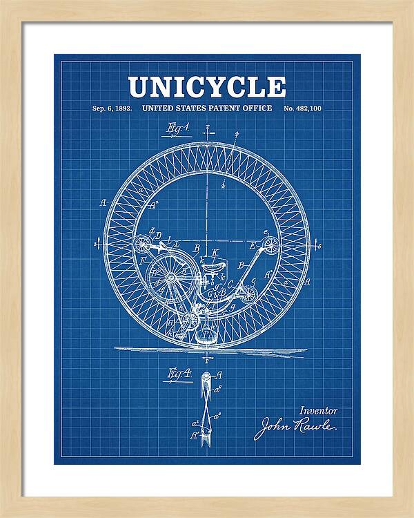 Unicycle Blueprint Patent Us482100a