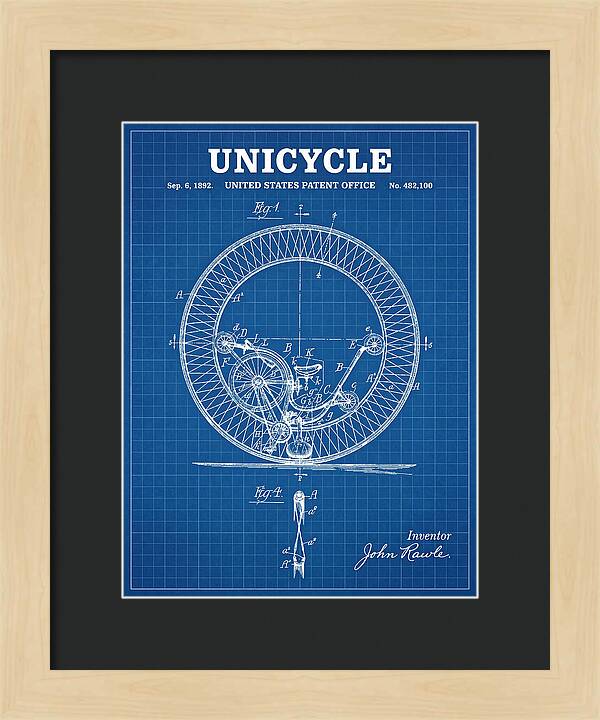 Unicycle Blueprint Patent Us482100a