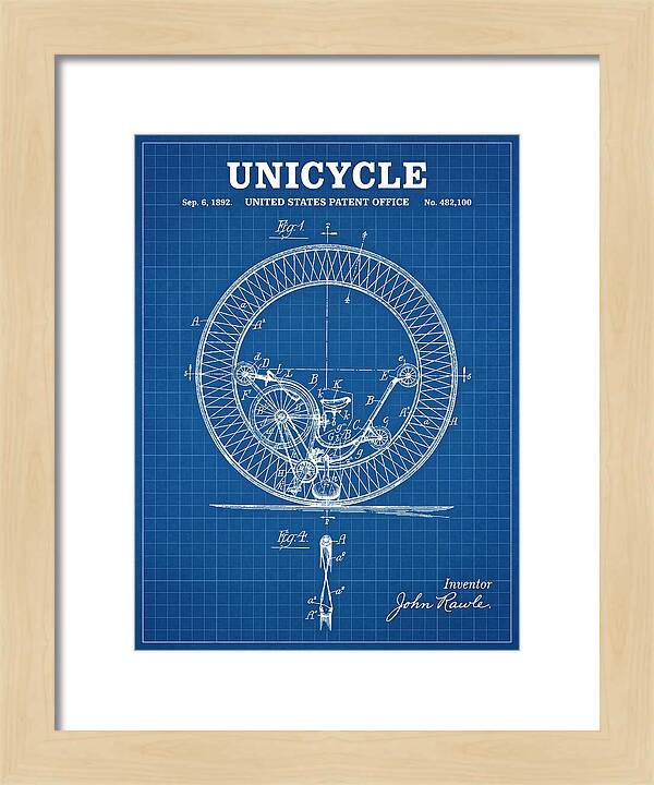 Unicycle Blueprint Patent Us482100a