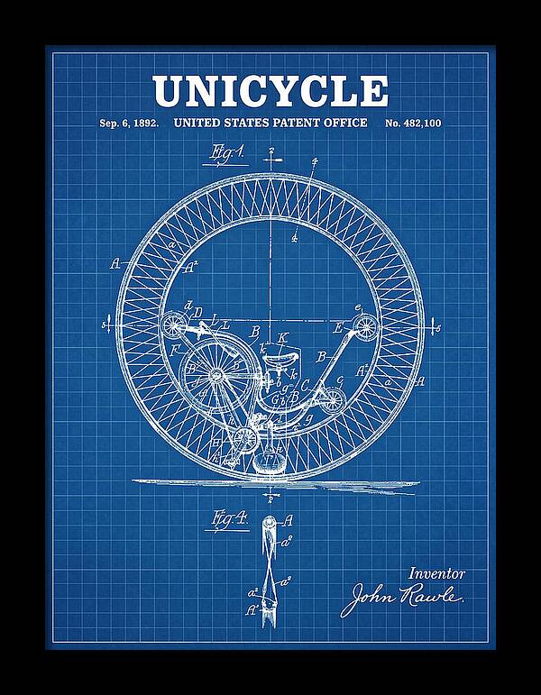 Unicycle Blueprint Patent Us482100a