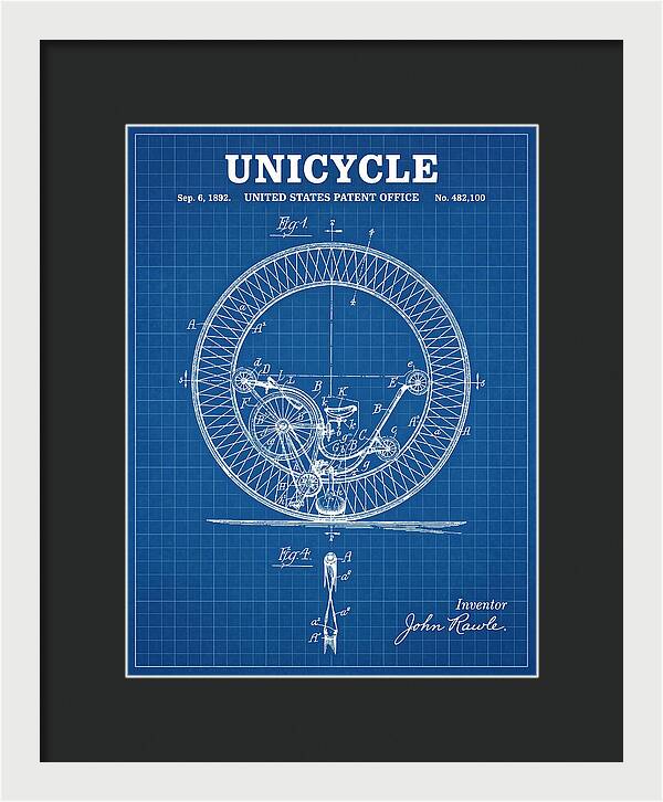 Unicycle Blueprint Patent Us482100a