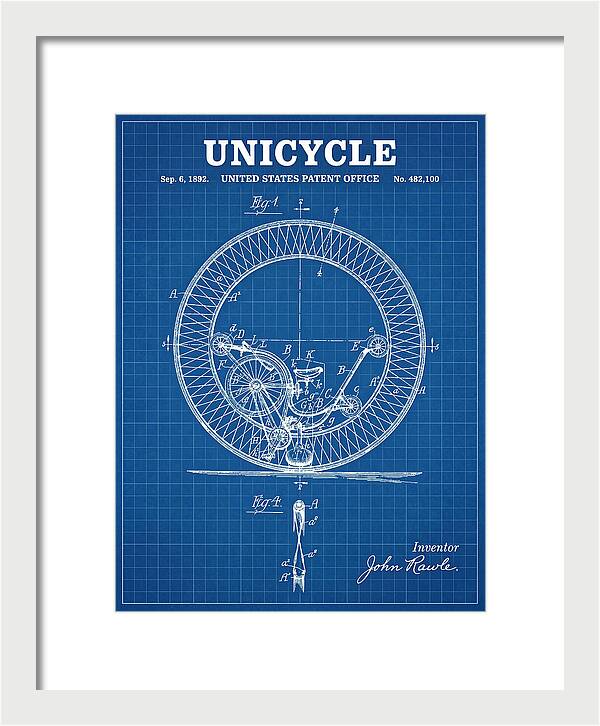 Unicycle Blueprint Patent Us482100a