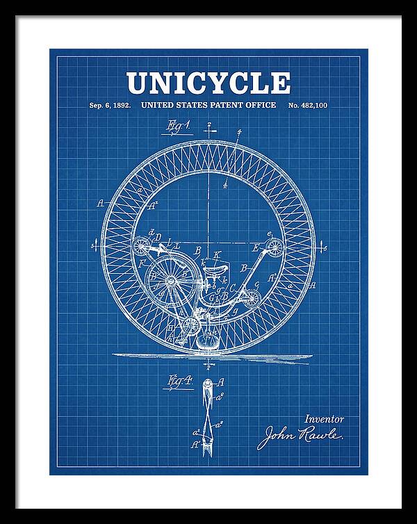 Unicycle Blueprint Patent Us482100a