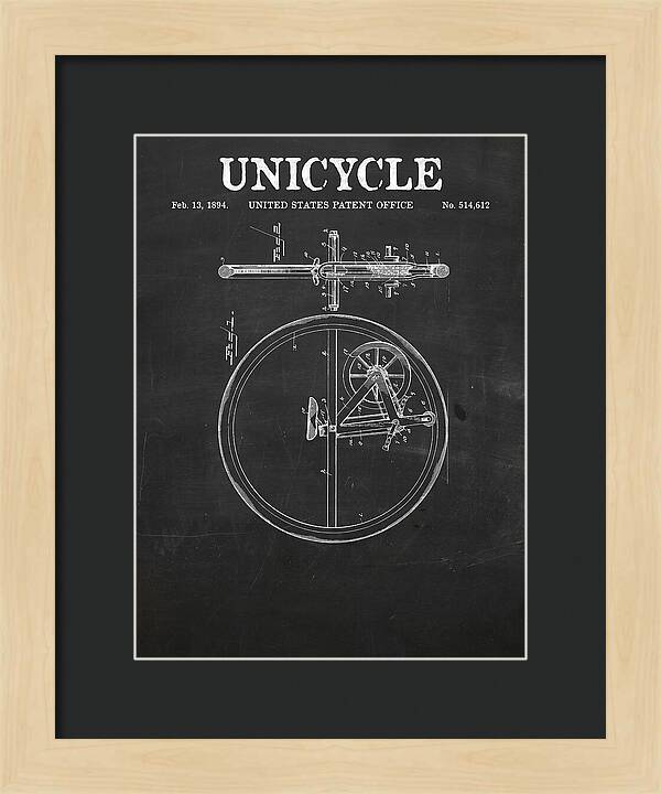 Unicycle Chalkboard Patent Us514612a