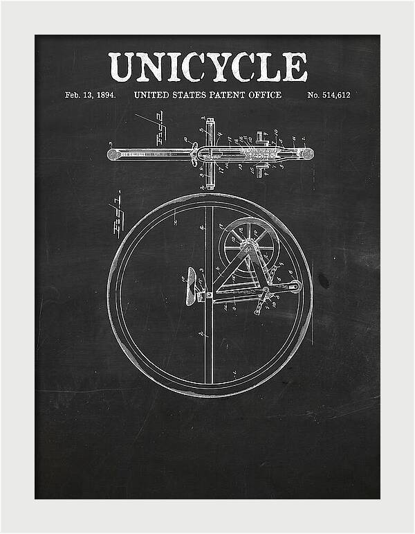 Unicycle Chalkboard Patent Us514612a