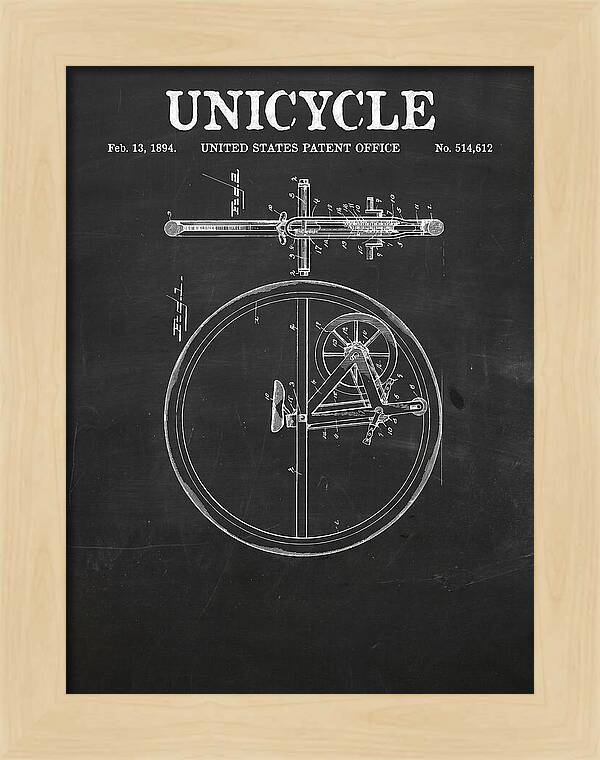 Unicycle Chalkboard Patent Us514612a