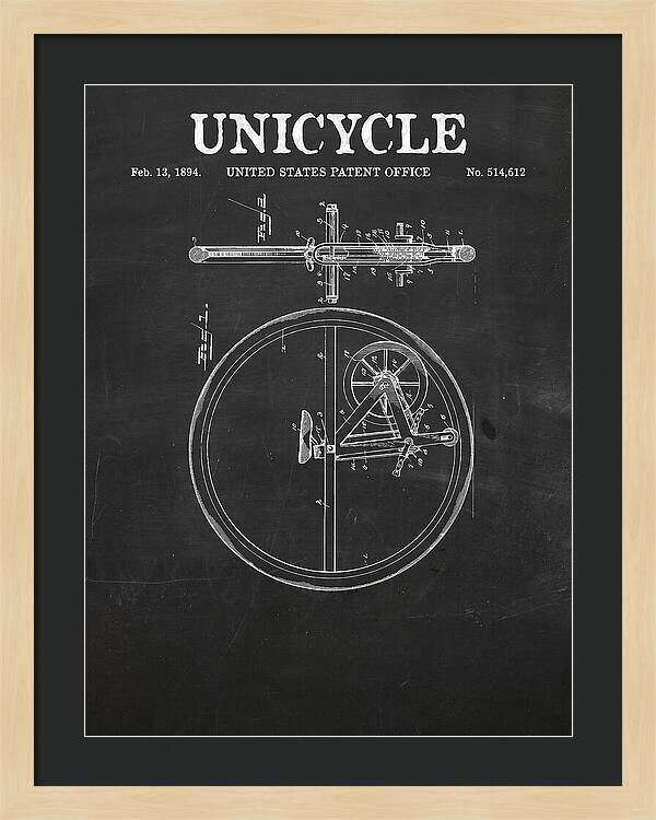 Unicycle Chalkboard Patent Us514612a