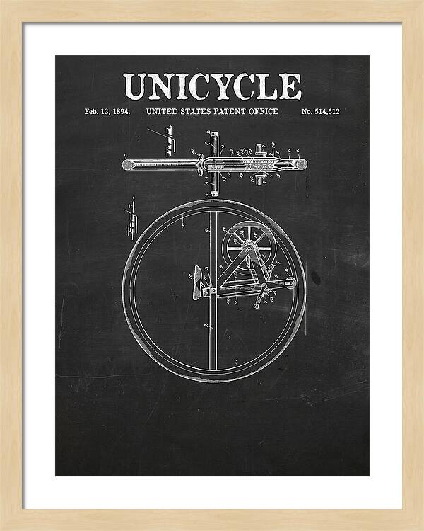 Unicycle Chalkboard Patent Us514612a