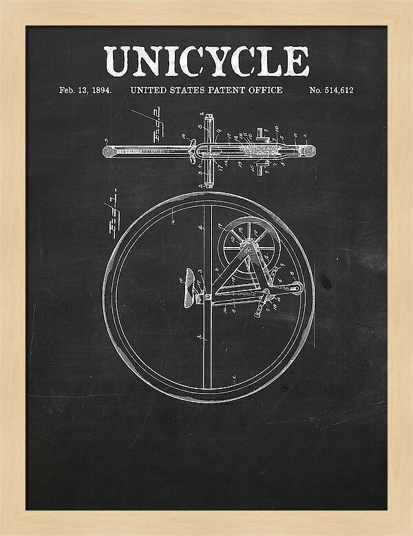 Unicycle Chalkboard Patent Us514612a