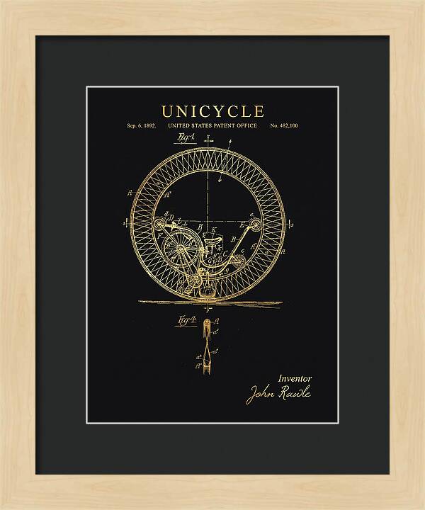 Unicycle Gold Patent Us482100a