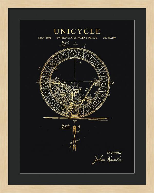 Unicycle Gold Patent Us482100a
