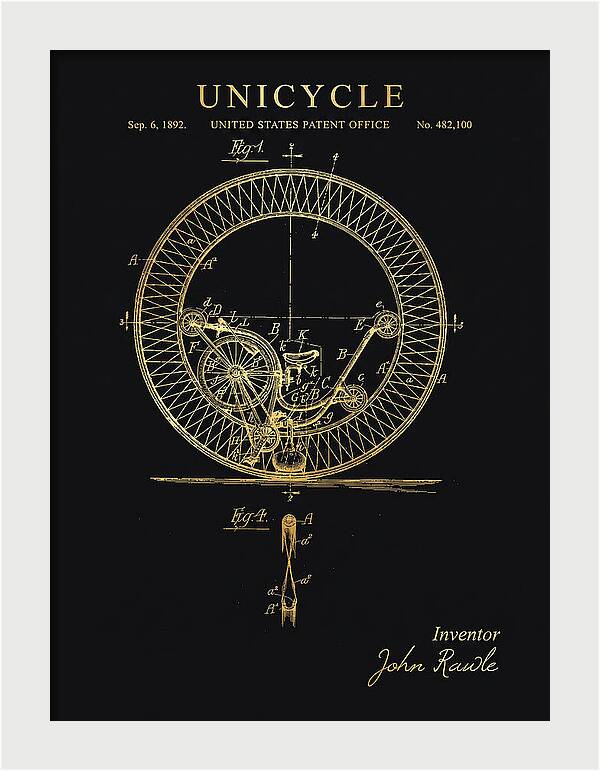 Unicycle Gold Patent Us482100a