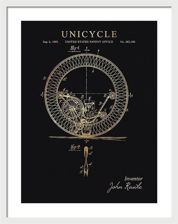 Unicycle Gold Patent Us482100a