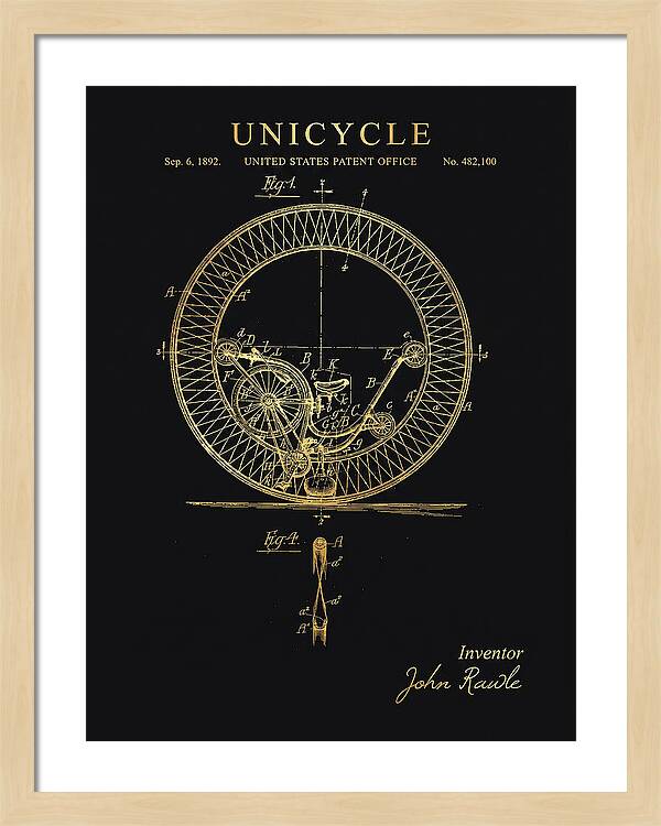 Unicycle Gold Patent Us482100a