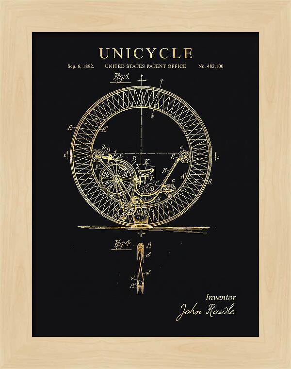 Unicycle Gold Patent Us482100a