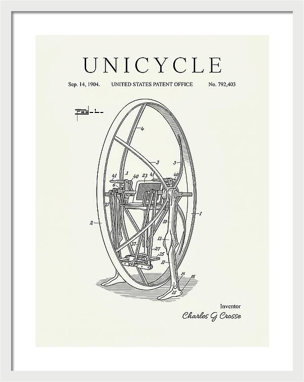 Unicycle Minimalist Patent Us792403a