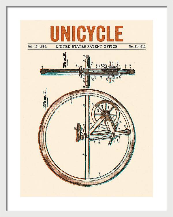 Unicycle Retro Patent Us514612a