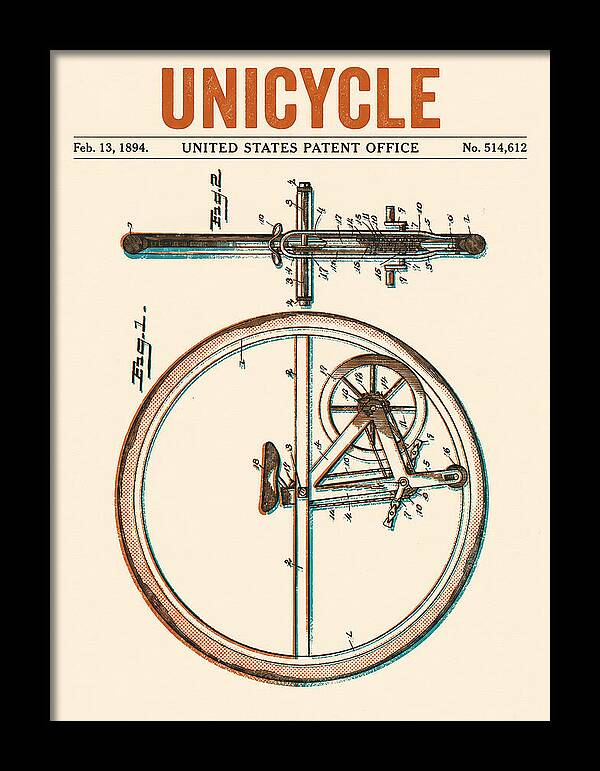 Unicycle Retro Patent Us514612a