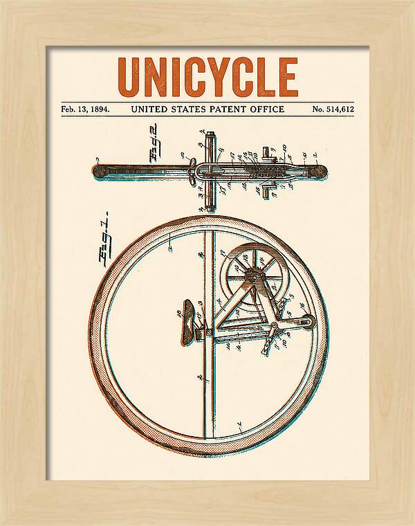 Unicycle Retro Patent Us514612a