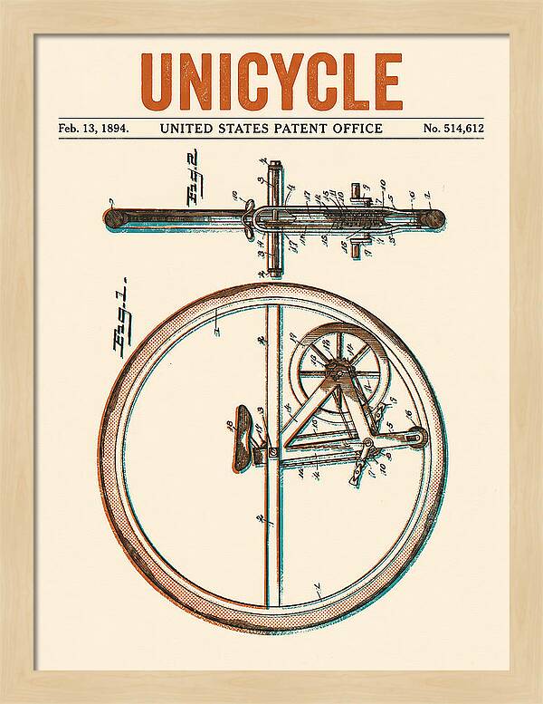 Unicycle Retro Patent Us514612a
