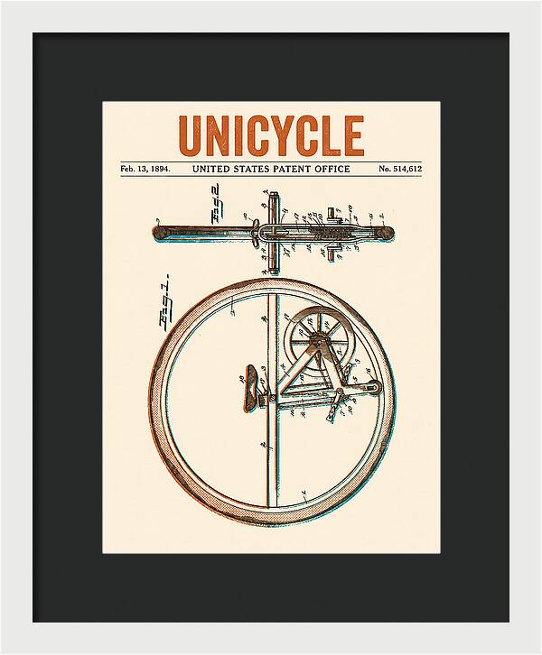 Unicycle Retro Patent Us514612a