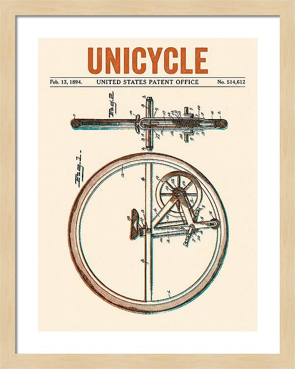Unicycle Retro Patent Us514612a