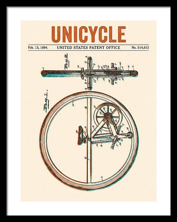 Unicycle Retro Patent Us514612a