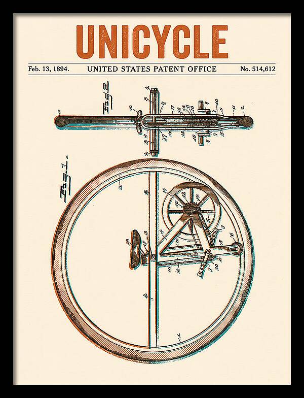 Unicycle Retro Patent Us514612a