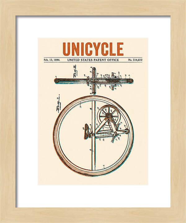 Unicycle Retro Patent Us514612a