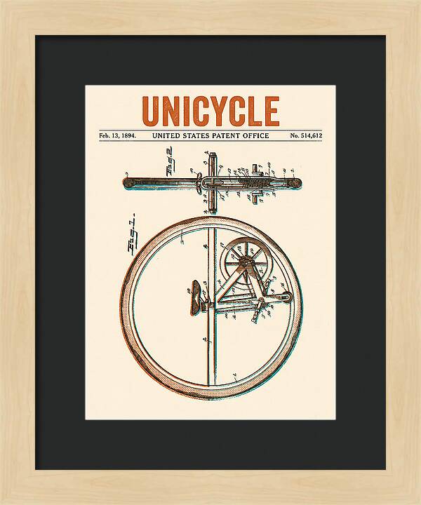 Unicycle Retro Patent Us514612a