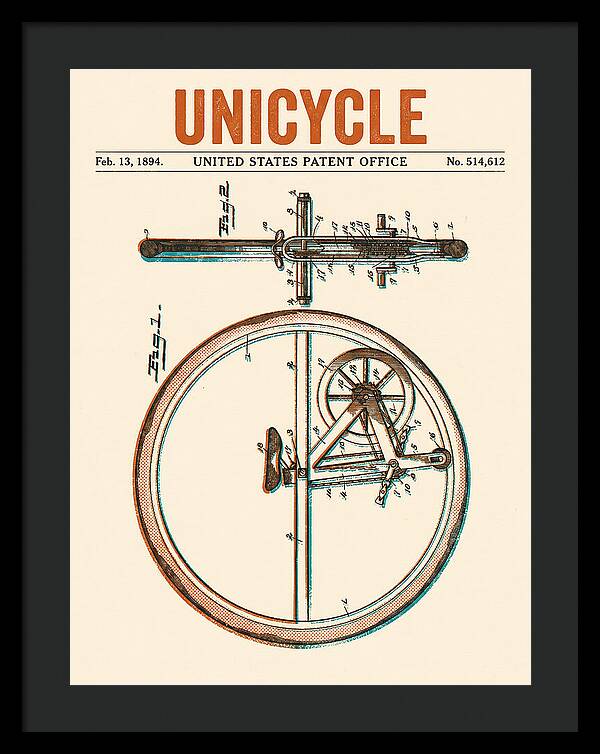 Unicycle Retro Patent Us514612a