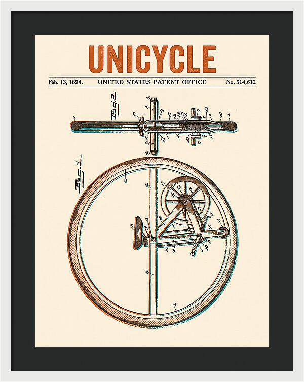 Unicycle Retro Patent Us514612a
