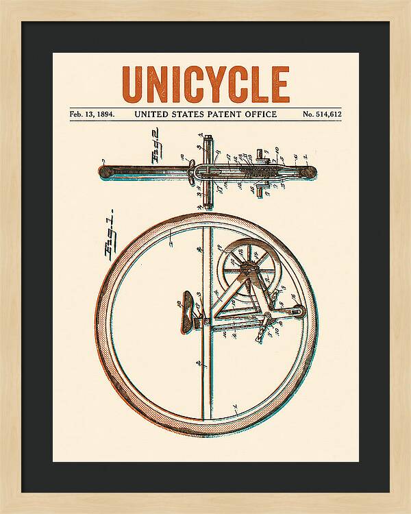 Unicycle Retro Patent Us514612a