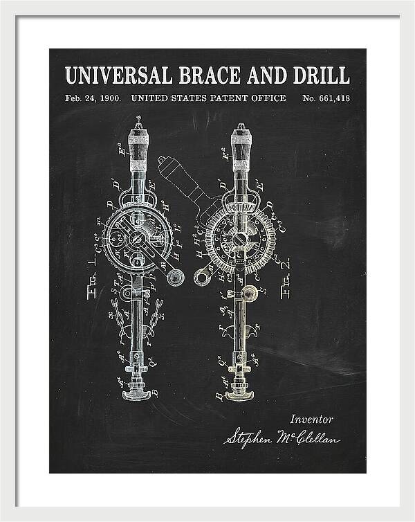 Universal Brace And Drill Chalkboard Patent Us661418a