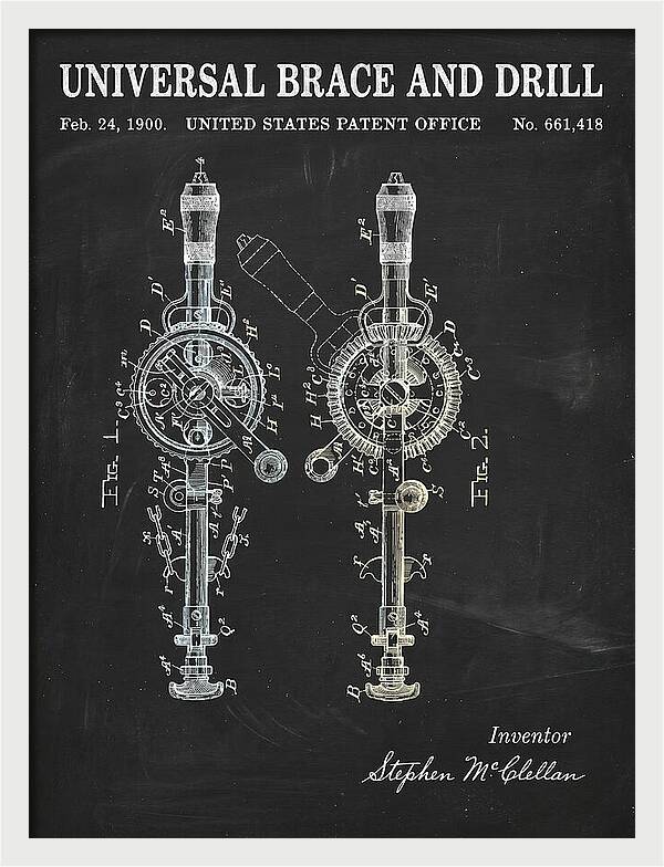 Universal Brace And Drill Chalkboard Patent Us661418a