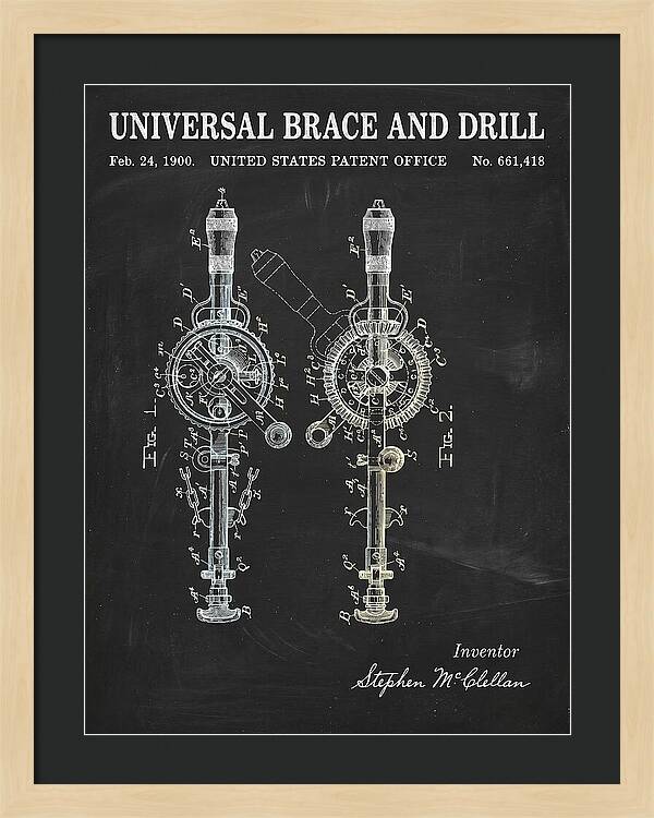 Universal Brace And Drill Chalkboard Patent Us661418a