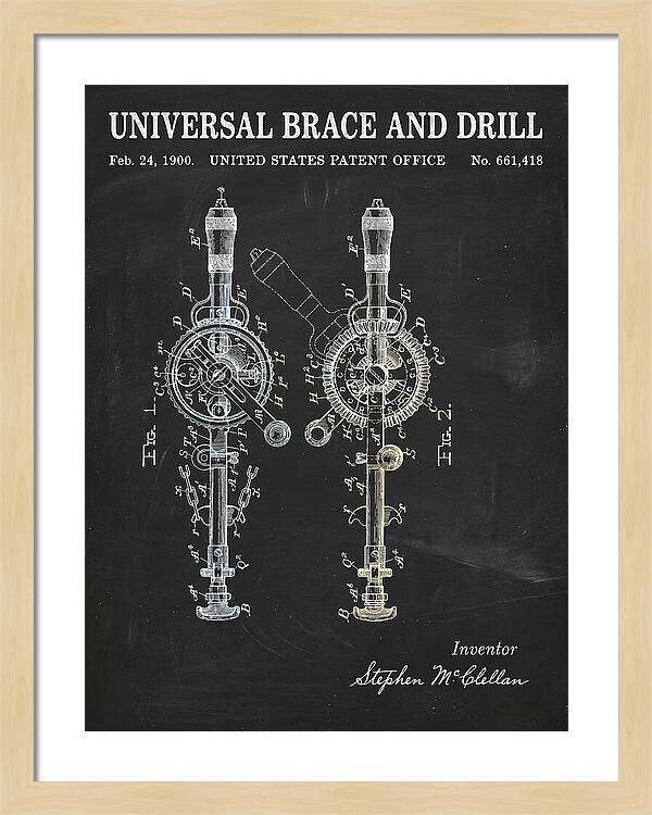 Universal Brace And Drill Chalkboard Patent Us661418a