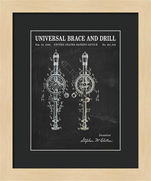 Universal Brace And Drill Chalkboard Patent Us661418a