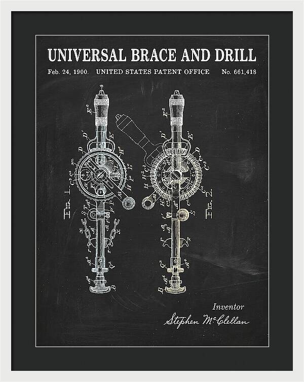 Universal Brace And Drill Chalkboard Patent Us661418a