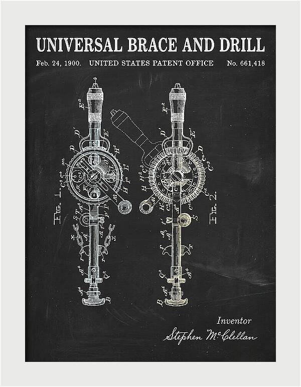 Universal Brace And Drill Chalkboard Patent Us661418a