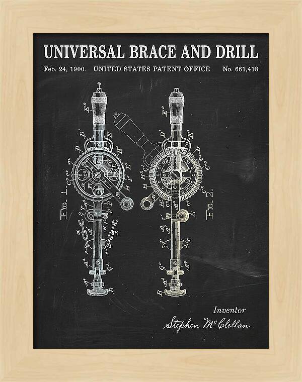 Universal Brace And Drill Chalkboard Patent Us661418a