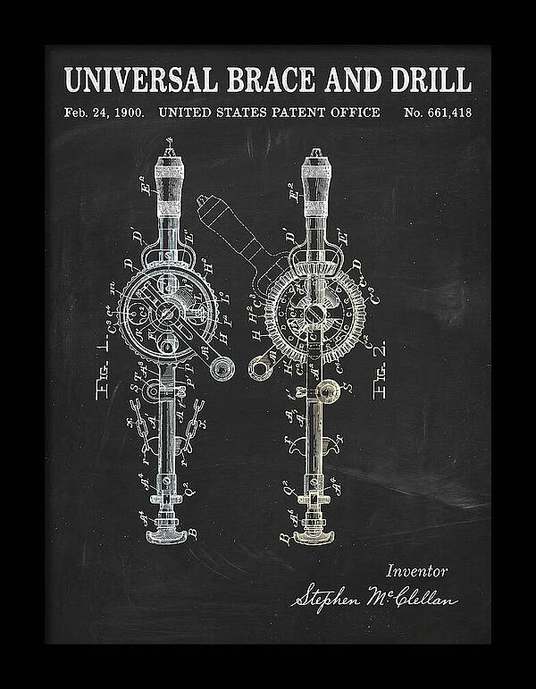 Universal Brace And Drill Chalkboard Patent Us661418a