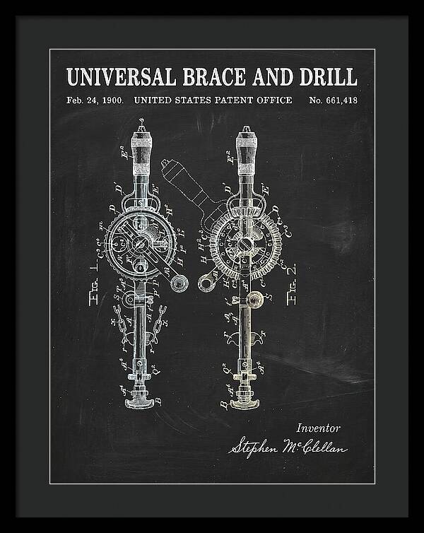 Universal Brace And Drill Chalkboard Patent Us661418a