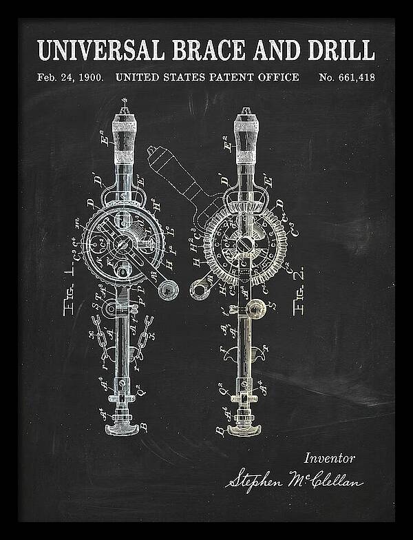 Universal Brace And Drill Chalkboard Patent Us661418a