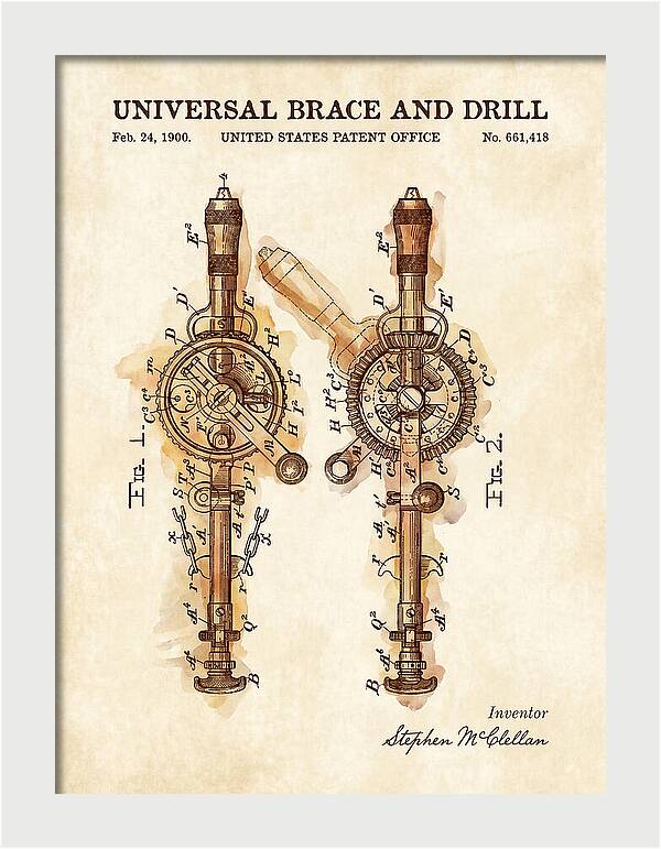 Universal Brace And Drill Watercolor Patent Us661418a