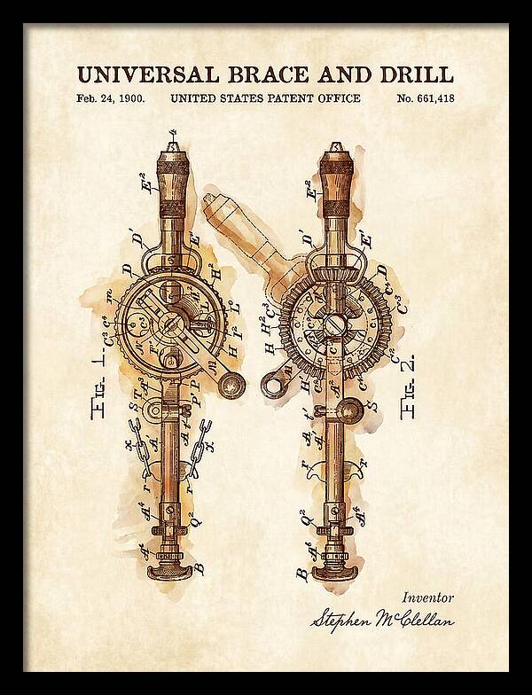 Universal Brace And Drill Watercolor Patent Us661418a