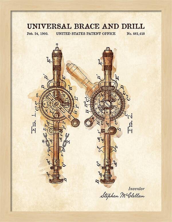Universal Brace And Drill Watercolor Patent Us661418a